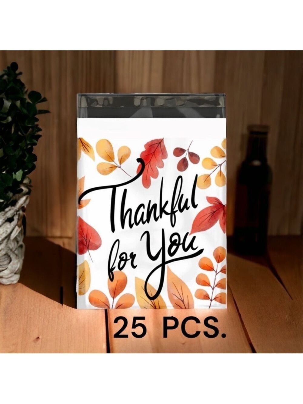 25 10X13 Poly Mailers Fall Leaf Thankful, Shipping Envelopes PRICE IS FIRM - Picture 5 of 10